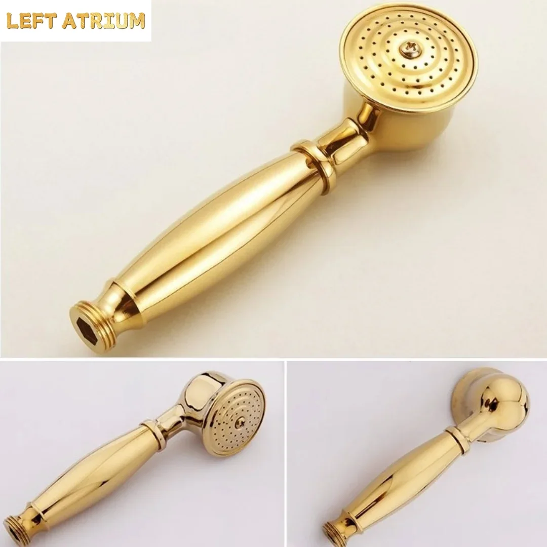 High Pressure Shower Head Handheld - Brass Rose Gold Bathroom Handheld Shower
