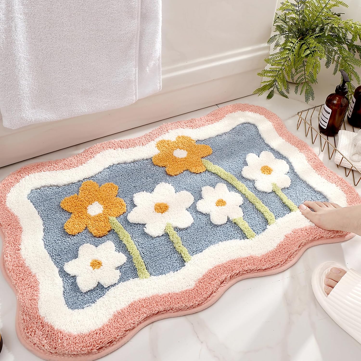 Bath Mat Non Slip Soft Faux Wo - Quick Dry Diatomite Bath Mat recension och pris