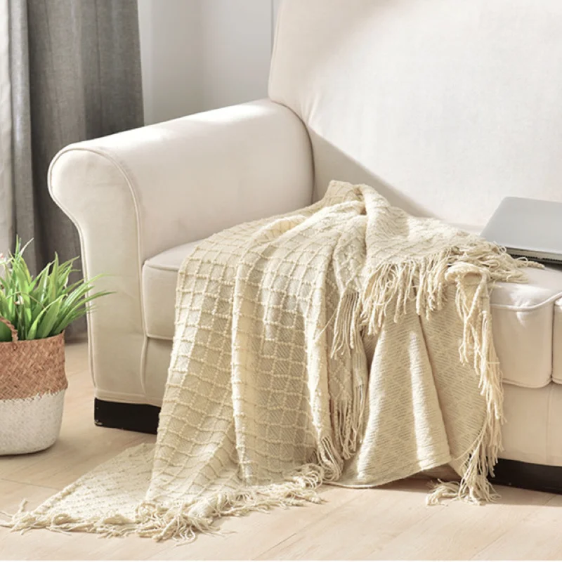 Mustard Yellow Textured Knit T - Boho Throw Blanket Fringe recension och pris