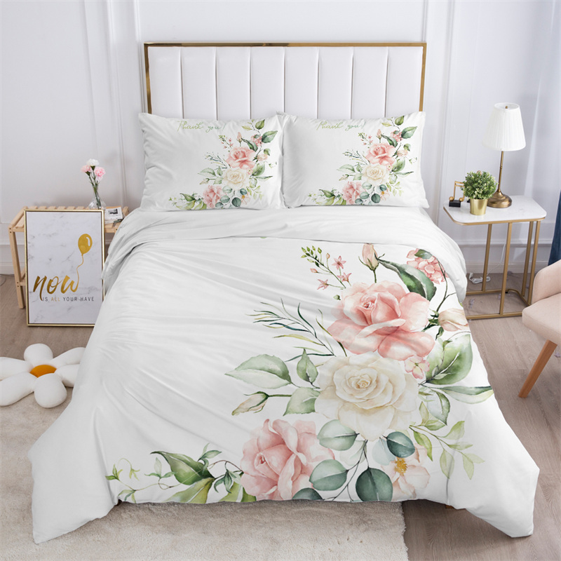 Rustic Flower White Bedding Se - Aesthetic Floral Duvet Cover recension och pris