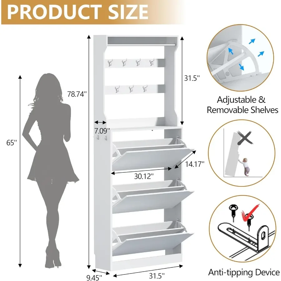 Tall shoe cabinet with coat ra - Storage & Organization recension och pris
