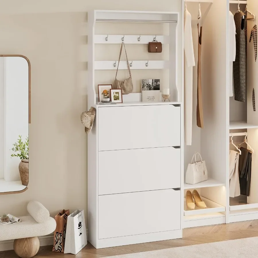 Tall shoe cabinet with coat ra - Storage & Organization recension och pris