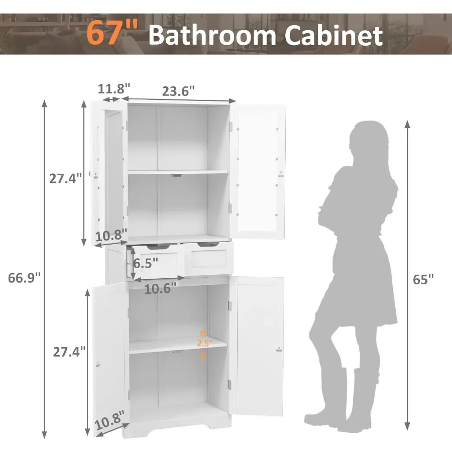 67 Tall Bathroom Storage Cabin - Storage & Organization recension och pris