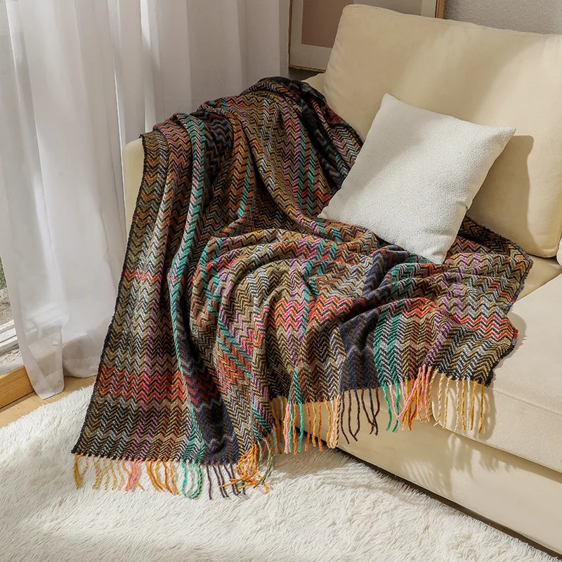 Boho Wave Throw Blanket with T - Boho Throw Blanket Fringe recension och pris